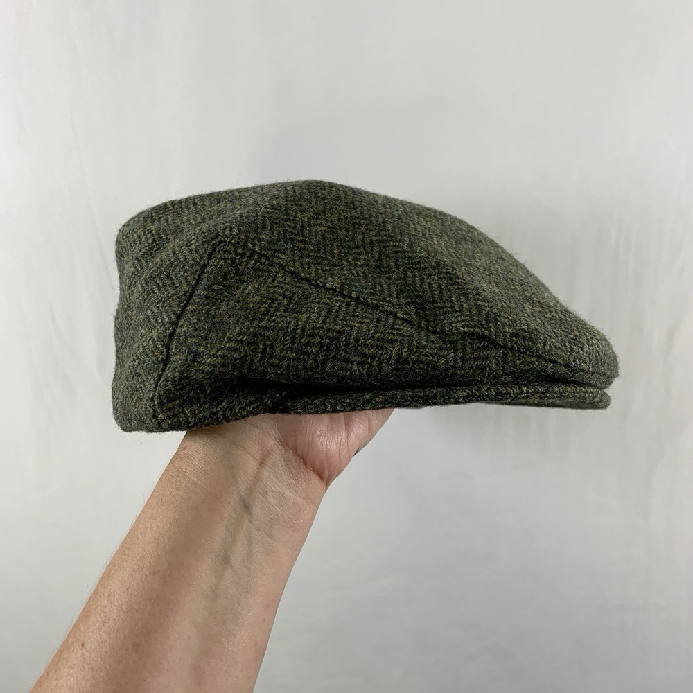 Triona Ireland Mens Wool Herringbone Flat Cap Size 59 Large Irish Ivy Driving